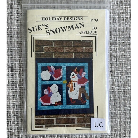 Snowman Quilt Pattern Holiday Designs Sue's Snowman P75 by Donna Poster UC - Picture 1 of 2